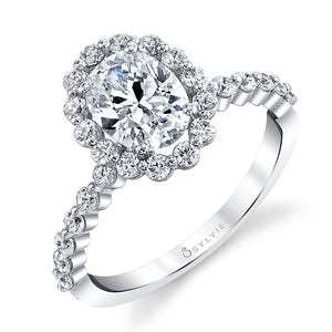 Sylvie Oval Cut Classic Halo Engagement Ring