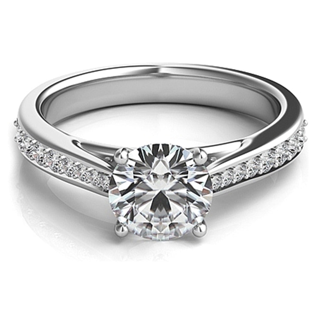 Graduated Pave Diamond Engagement