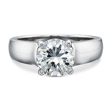Precision Set Solitaire Wide Shank Diamond Engagement Ring