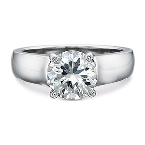 Precision Set Solitaire Wide Shank Diamond Engagement Ring