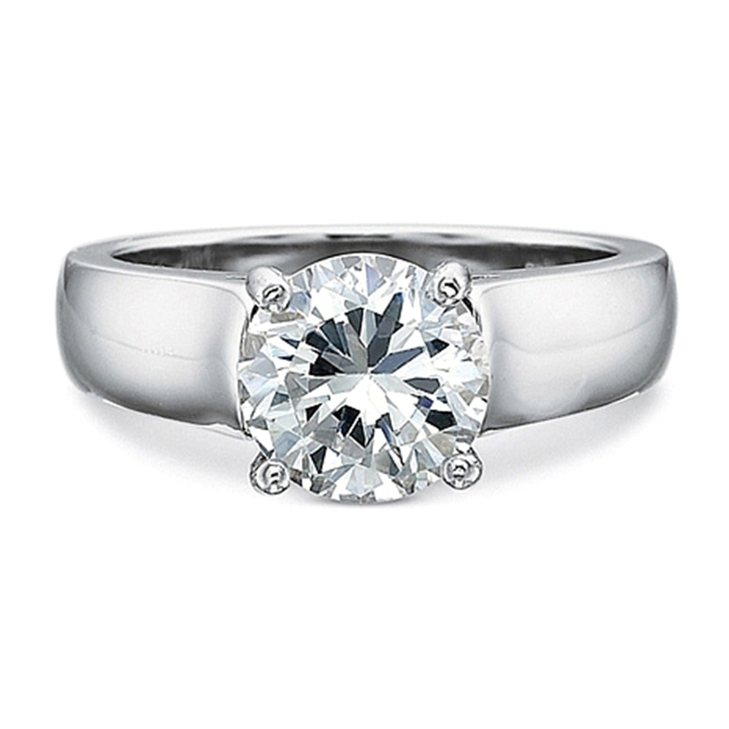 Precision Set Solitaire Wide Shank Diamond Engagement Ring