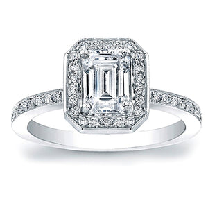 Micro-Pave Diamond Halo Engagement Ring
