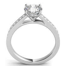 Round Brilliant Cathedral Pave Diamond Engagement Ring