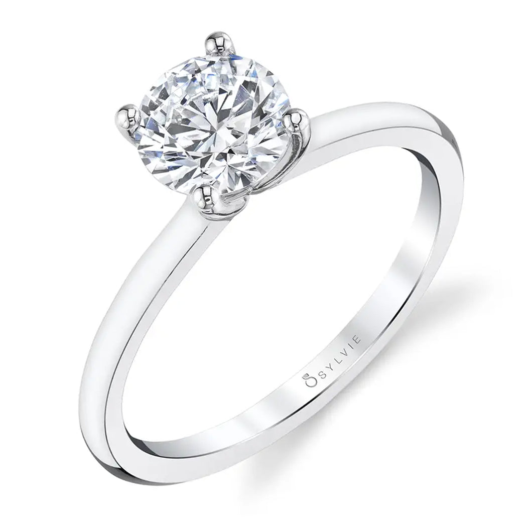 Sylvie Round Cut Solitaire Engagement Ring