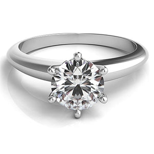 Six Prong Diamond Solitaire Engagement Ring