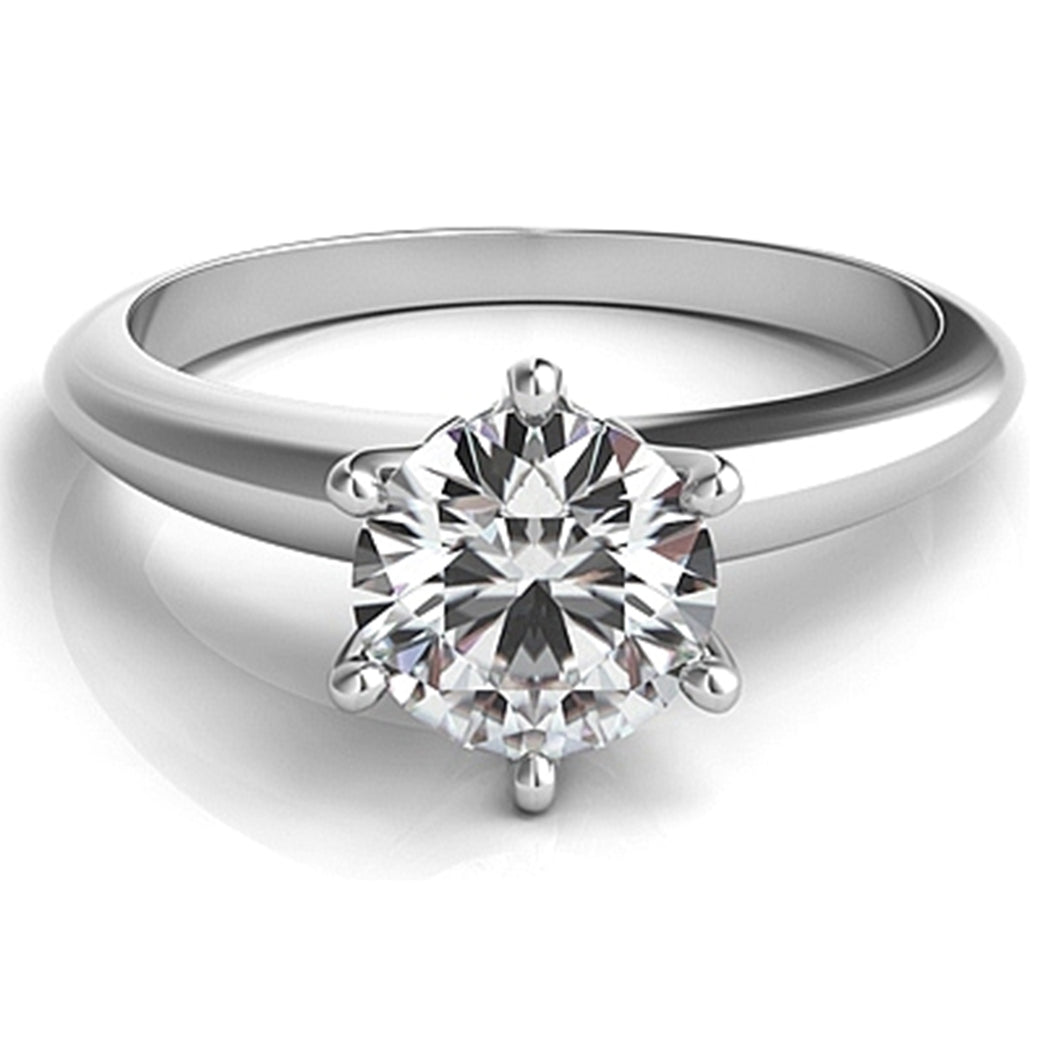 Six Prong Diamond Solitaire Engagement Ring