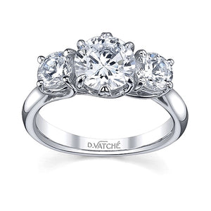 Vatche Three Stone .50ct Crown Engagement Ring
