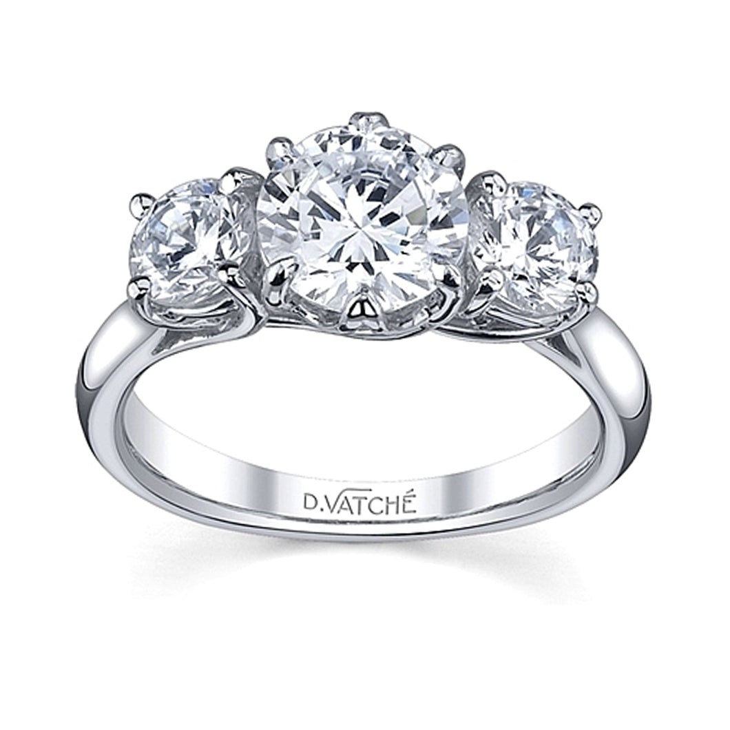 Vatche Three Stone .50ct Crown Engagement Ring