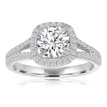Signature Pave Split Shank Diamond Engagement Ring