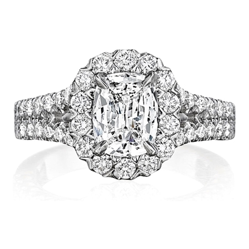 Henri Daussi Split Shank Diamond Engagement Ring