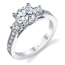 Sylvie Three Stone Diamond Engagement Ring