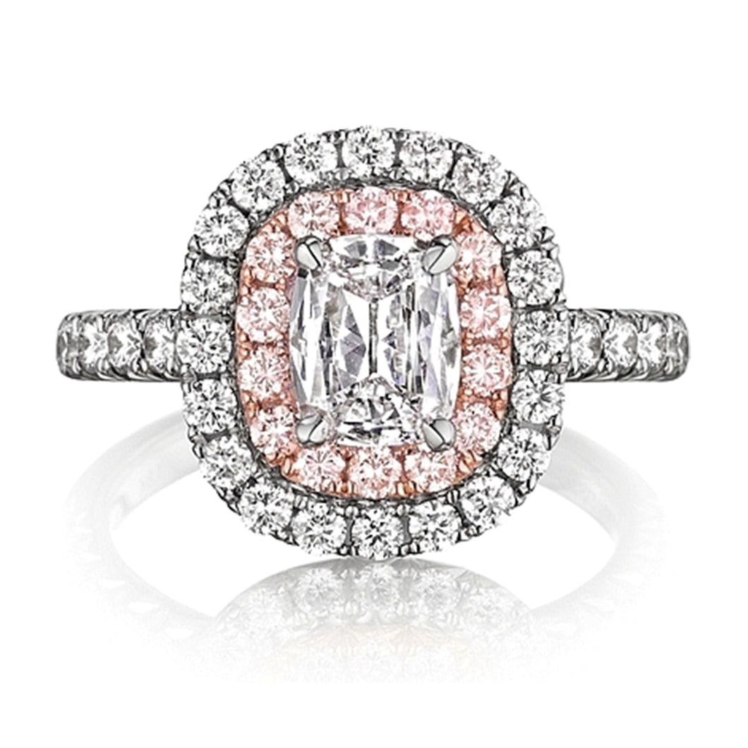 Henri Daussi Double Halo Diamond Engagement Ring