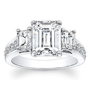 Emerald Cut 3-Stone Diamond Engagement Ring
