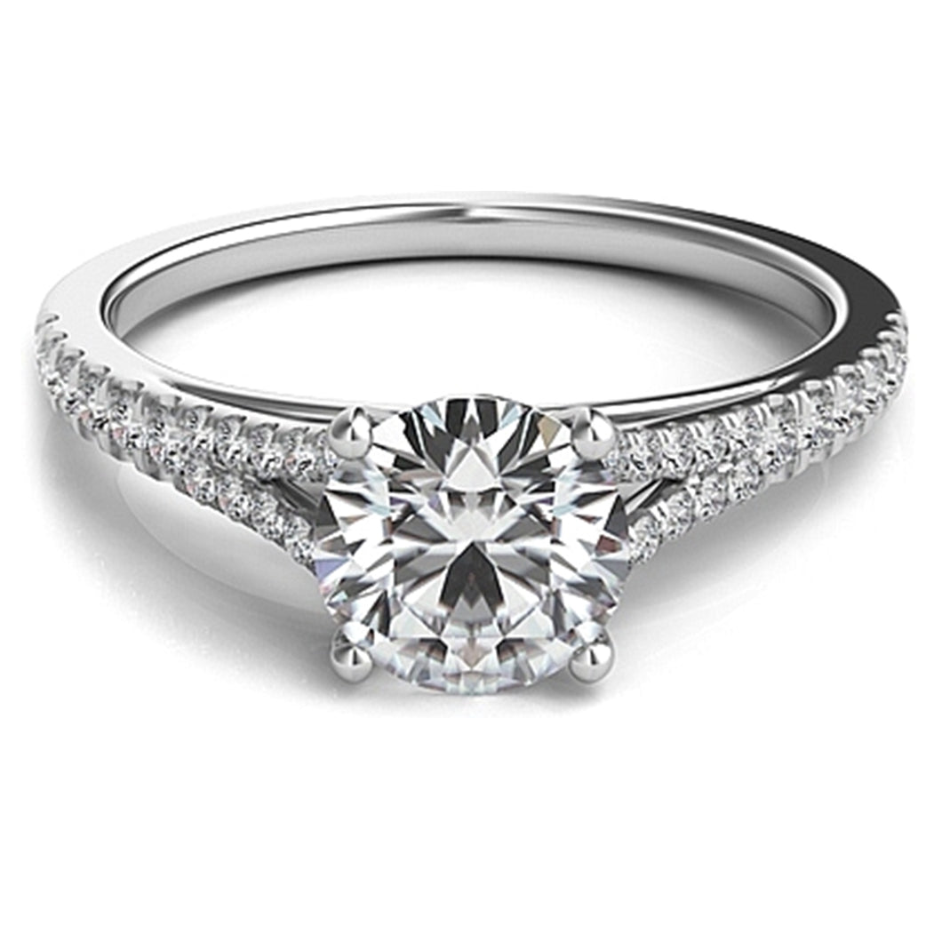 Split Shank Pave Diamond Engagement Ring