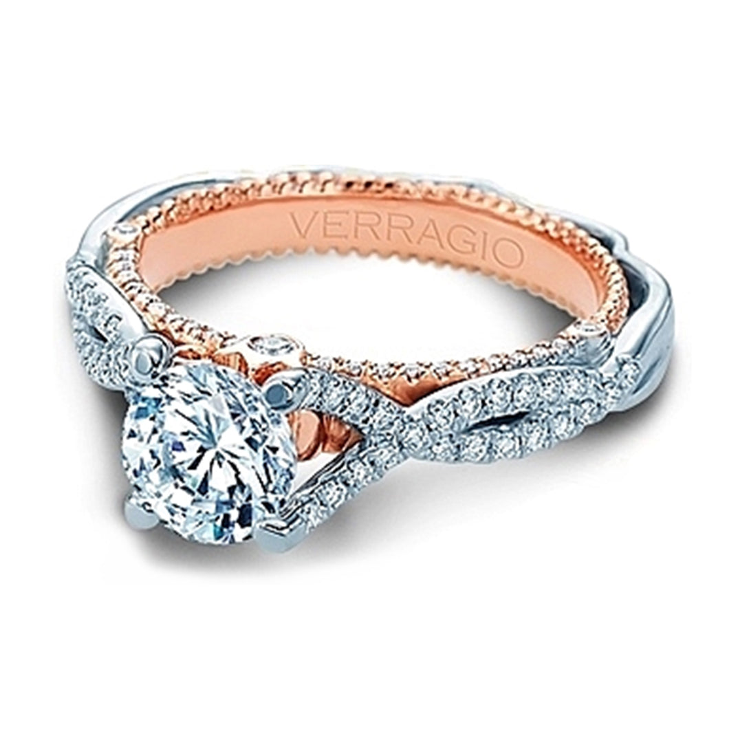 Verragio Twist Shank Halo Diamond Engagement Ring
