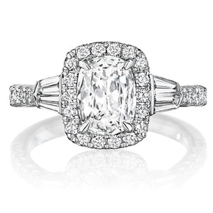 Henri Daussi Baguette Diamond Engagement Ring