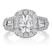Henri Daussi Baguette Diamond Engagement Ring