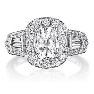 Henri Daussi Baguette Diamond Engagement Ring