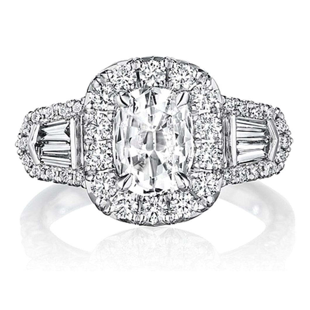 Henri Daussi Baguette Diamond Engagement Ring
