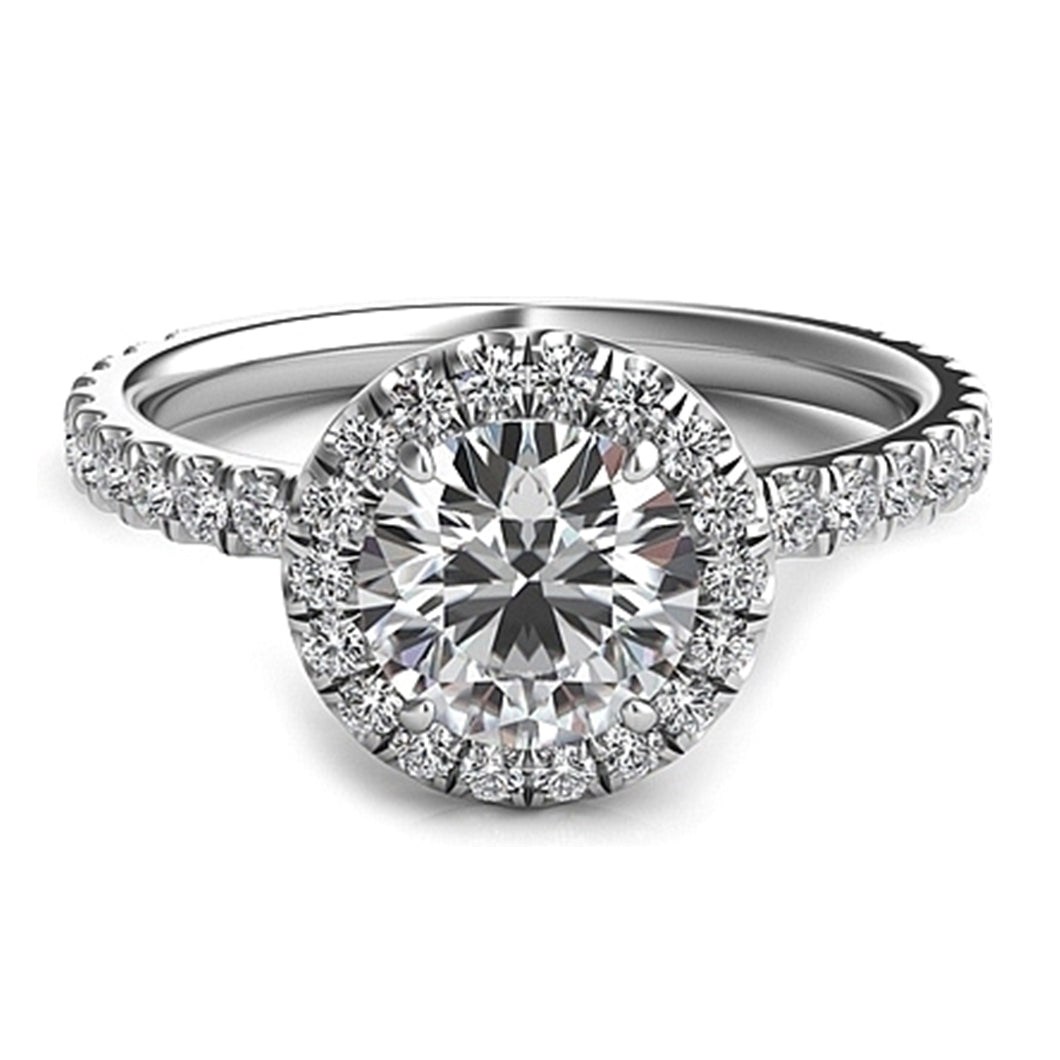Round Halo Diamond Engagement Ring