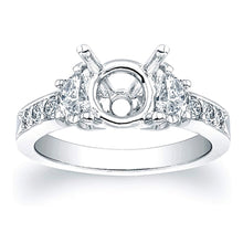 Half Moon & Pave Diamond Engagement Ring- 3/4ct tw