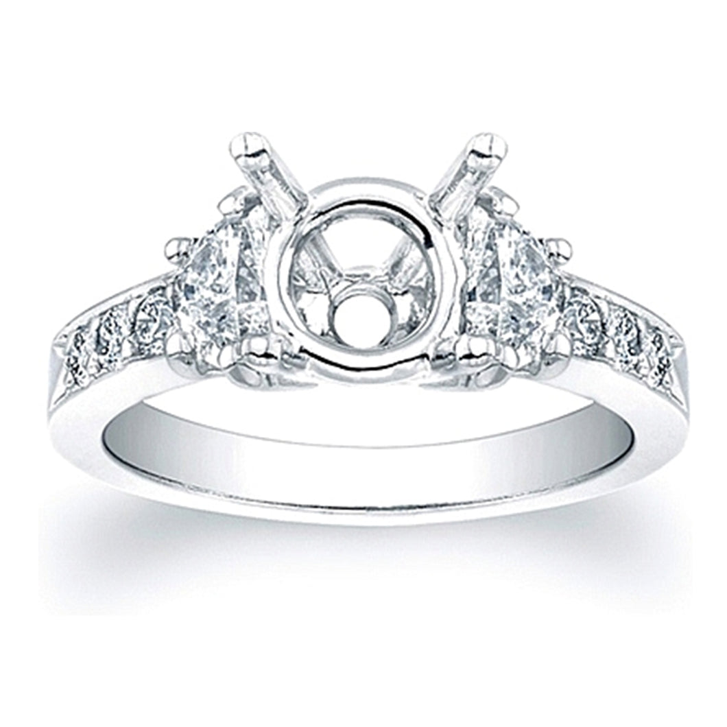 Half Moon & Pave Diamond Engagement Ring- 3/4ct tw