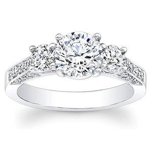 3-Stone Round Brilliant Cut Diamond Engagement Ring