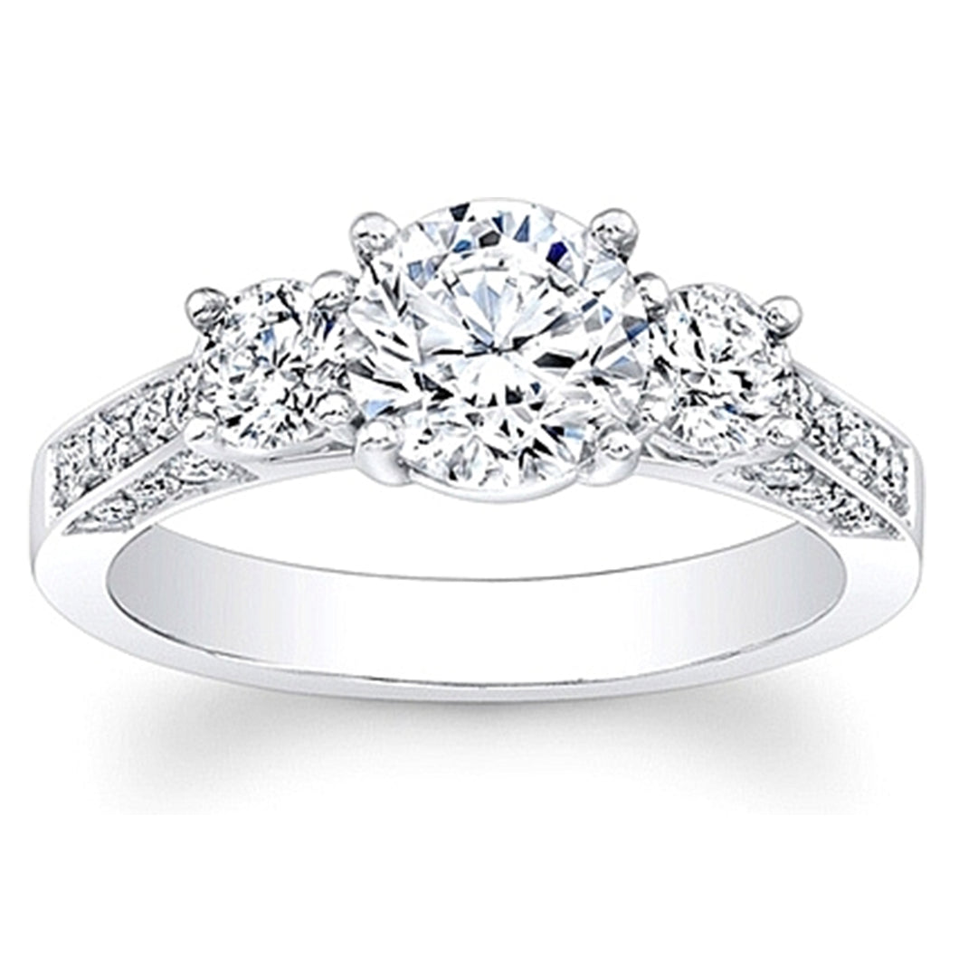 3-Stone Round Brilliant Cut Diamond Engagement Ring