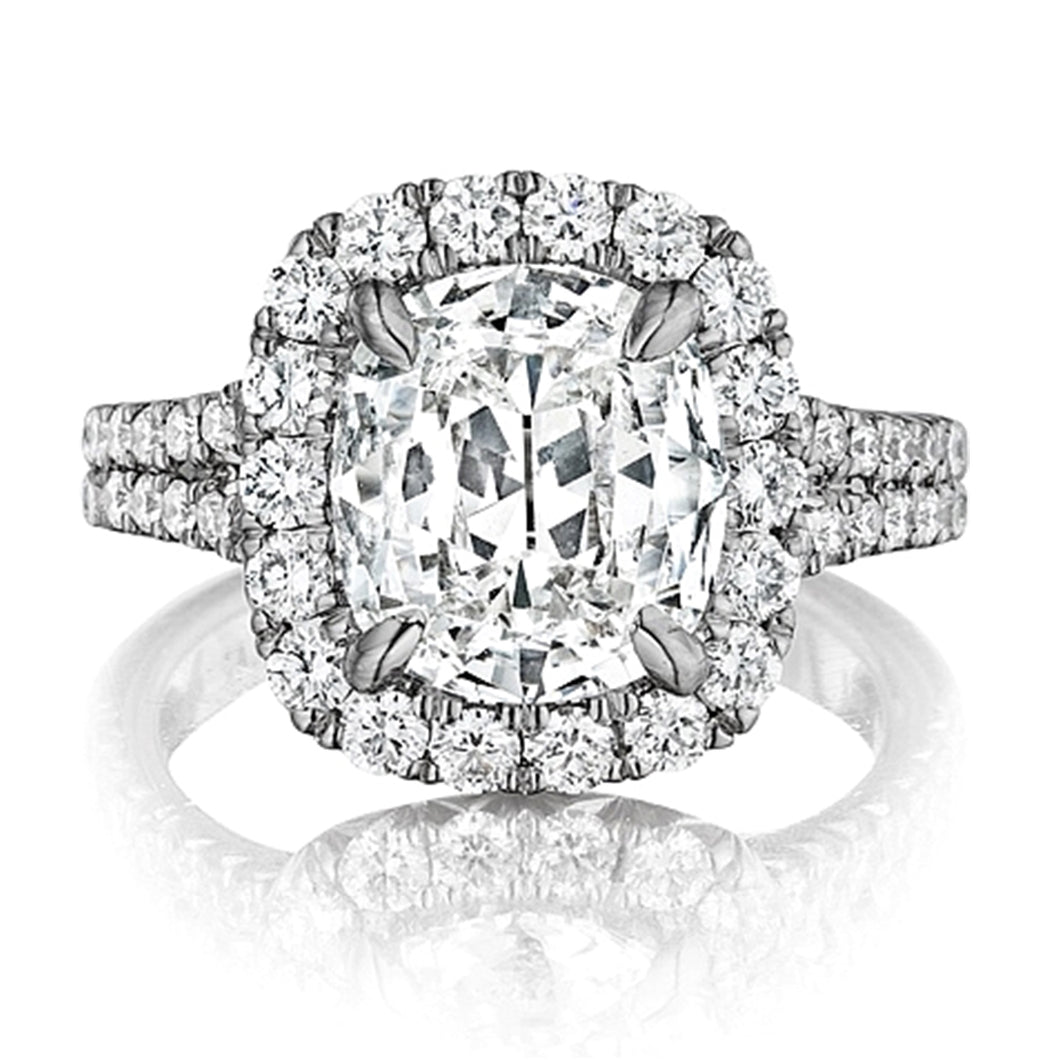 Henri Daussi Split Shank  Diamond Engagement Ring