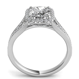 Split Shank Diamond Cushion Halo Engagement Ring