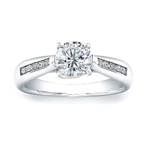 Vatche Channel-Set X Prong Tapered Diamond Engagement Ring