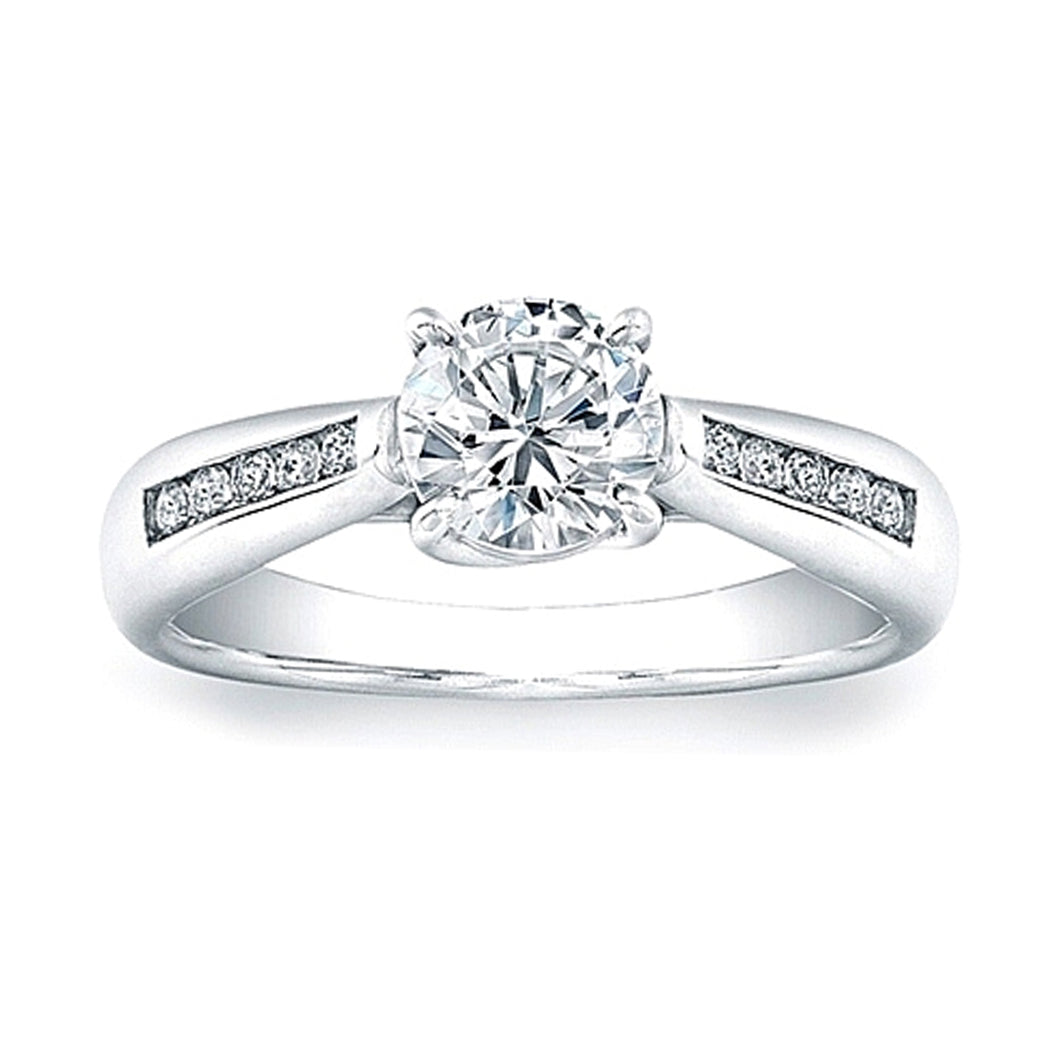 Vatche Channel-Set X Prong Tapered Diamond Engagement Ring