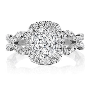 Henri Daussi Twist Shank Diamond Engagement Ring