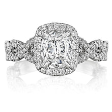 Henri Daussi Twist Shank Diamond Engagement Ring