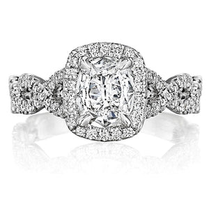 Henri Daussi Twist Shank Diamond Engagement Ring