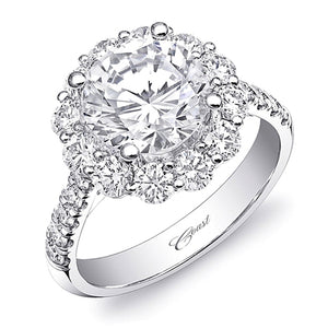 Coast Prong Set Halo Diamond Engagement Ring
