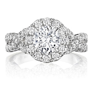 Henri Daussi Pave Twist Diamond Engagement Ring