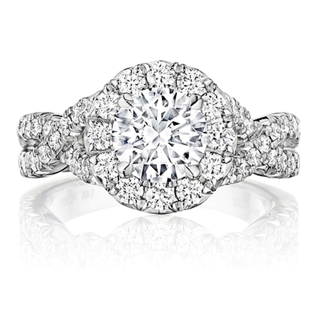 Henri Daussi Pave Twist Diamond Engagement Ring