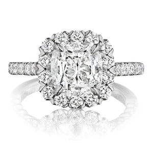 Henri Daussi Halo Diamond Engagement Ring