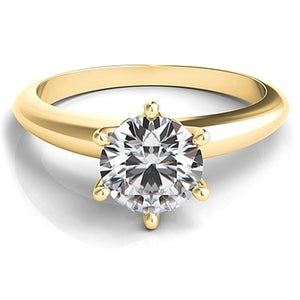 Six Prong Diamond Solitaire Engagement Ring
