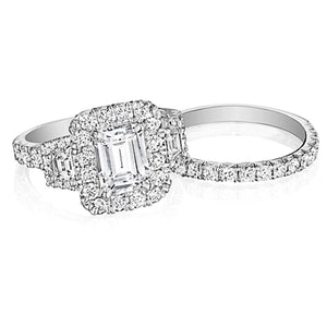 Henri Daussi Three Stone Diamond Engagement Ring