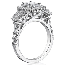 Henri Daussi Baguette Diamond Engagement Ring