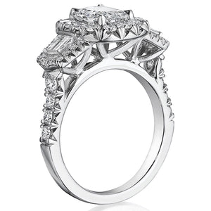 Henri Daussi Baguette Diamond Engagement Ring