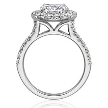 Henri Daussi Pave Halo Diamond Engagement Ring