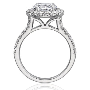Henri Daussi Pave Halo Diamond Engagement Ring