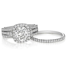 Henri Daussi Triple Row Diamond Engagement Ring