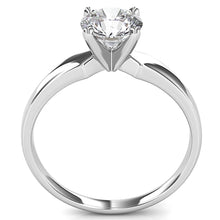 Tapered Four Prong Diamond Solitaire Engagement Ring