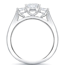Three Stone Princess Cut Diamond Engagement Ring