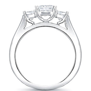 Three Stone Princess Cut Diamond Engagement Ring