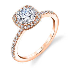 Sylvie Round Cut Classic Halo Engagement Ring